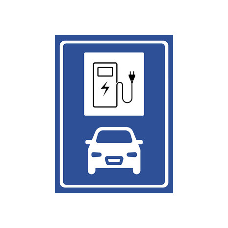 Pictogram/ bord | Laadpaal | Blauw | Kunststof | 3 formaten