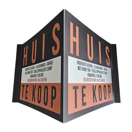 Immobord/ Raambord op maat met eigen tekst