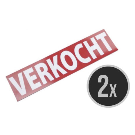Immo stickers (2x) | &quot;Verkocht&quot; | 40 x 10 cm
